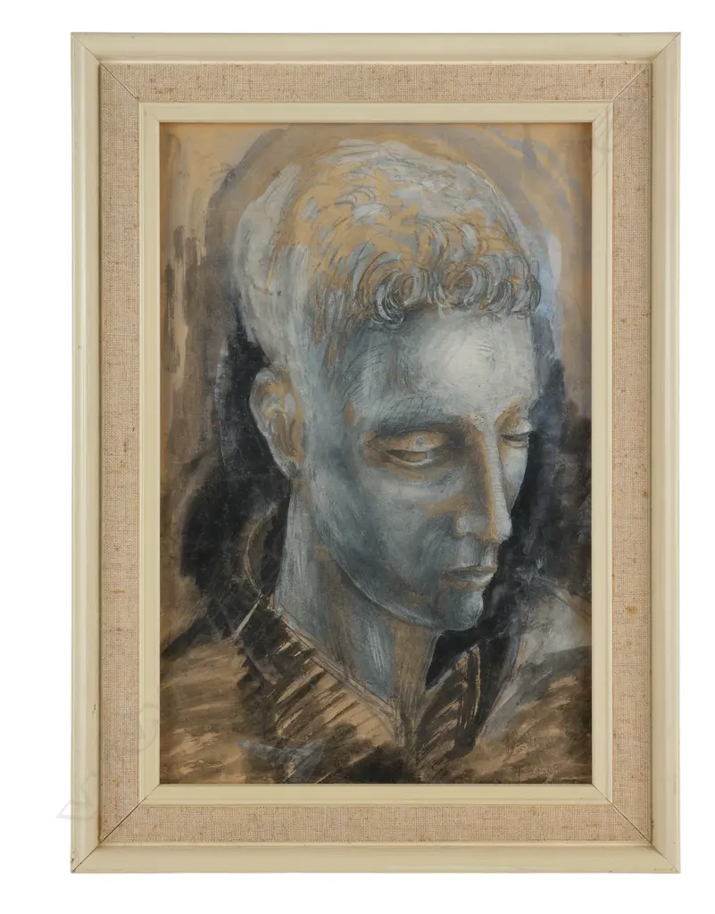 Keith Patterson (1925-93) 'Portrait of a man' (diptych), Image 1++